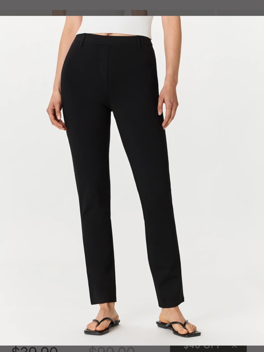Quince Ultra-Stretch Ponte Straight Leg Pants Black Medium